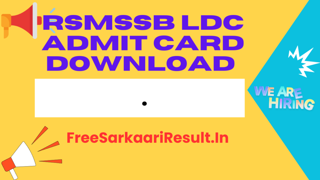 RSMSSB LDC Admit Card 2024