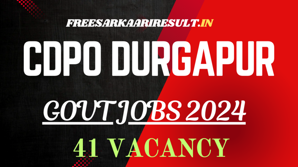 CDPO Durgapur Recruitment 2024